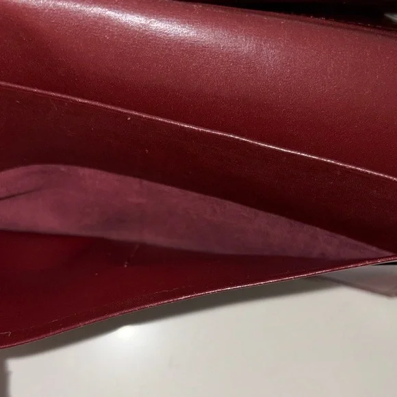 Vintage Cartier Burgundy Leather planner/card holder with Gold edges long wallet - Picture 6 of 7